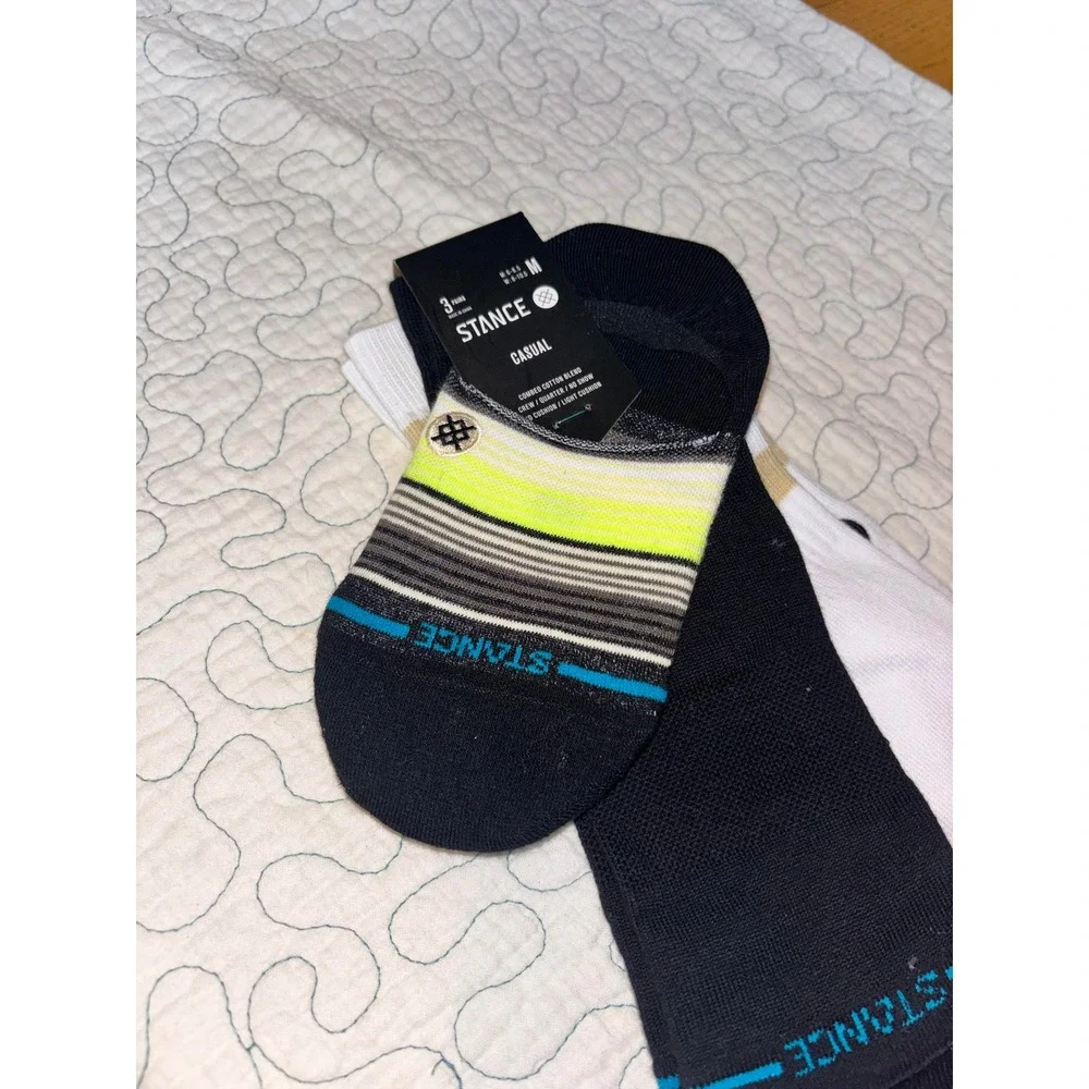Stance Icon Series 3 Pack Mens Medium Crew No Show Quarter Socks
